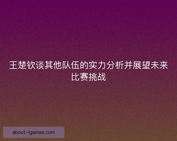 王楚钦谈其他队伍的实力分析并展望未来比赛挑战 王楚钦谈其他队伍的实力分析并展望未来比赛挑战